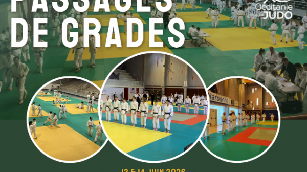 Horaires Passages de Grades 13 et 14 juin 2026 - mise à jour 11 juin